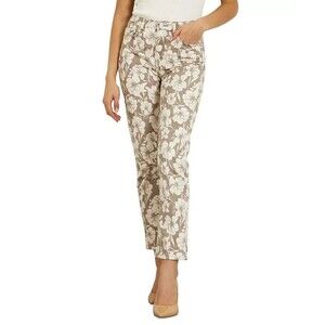 GUESS Women's Girly Floral-Print Skinny-Straight Jeans, Partytime Tan, 25x29